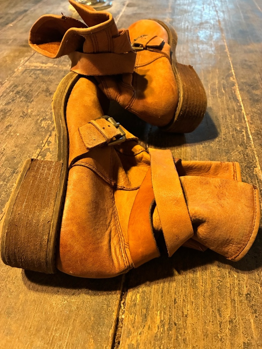 Lucky Brand Leather Buckle Ankle Boots - Picture 5 of 6